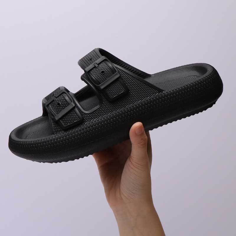 Women's Summer Platform Slippers – Fashionable Buckle Sandals with Soft Bottom for Home & Outdoor Wear