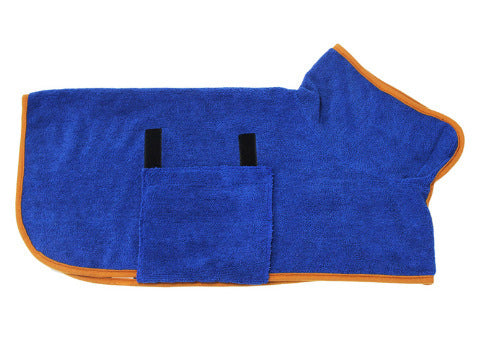 Premium Microfiber Pet Spa Robe - Ultra-Absorbent Quick-Dry Bathrobe with Secure Waist Wrap