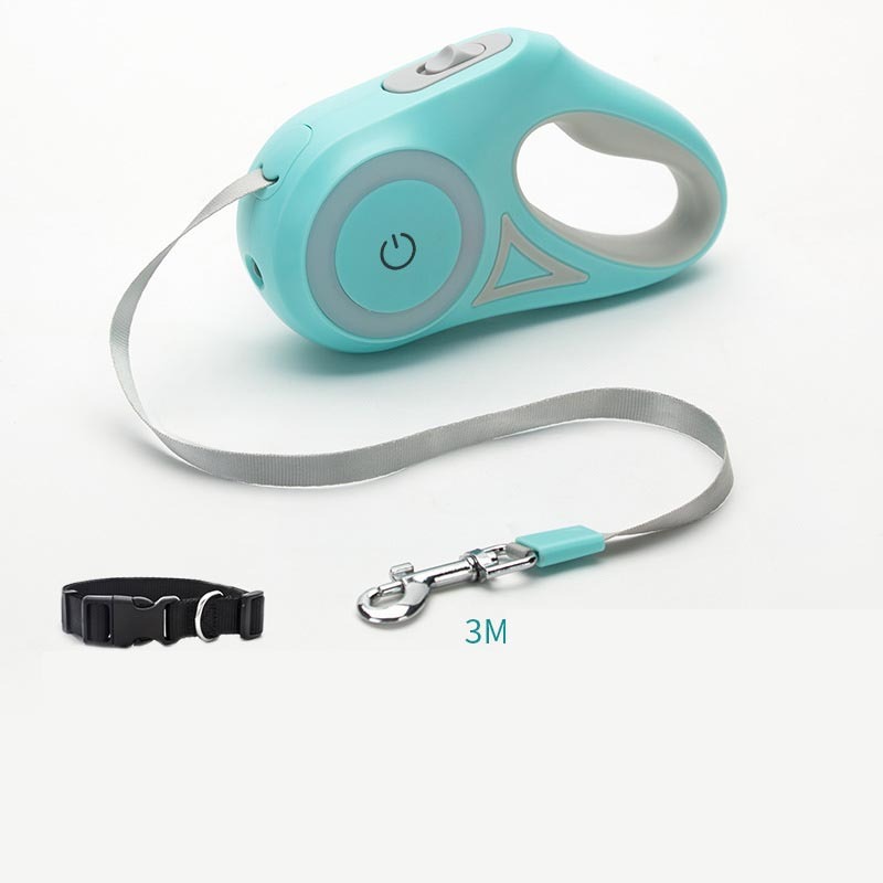 Premium LED Spotlight Dog Leash - Retractable Safety System with Illuminated Collar for Night Walks