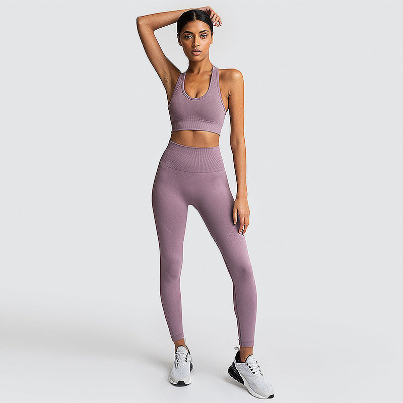 Women's Seamless Gym Set – Nylon Workout Sportswear for Fitness & Training