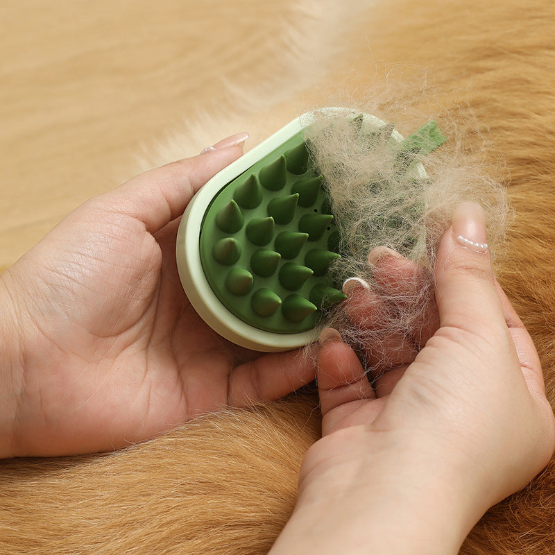 Premium Silicone Pet Grooming Brush - 2-in-1 Hair Remover & Massage Tool for Dogs & Cats