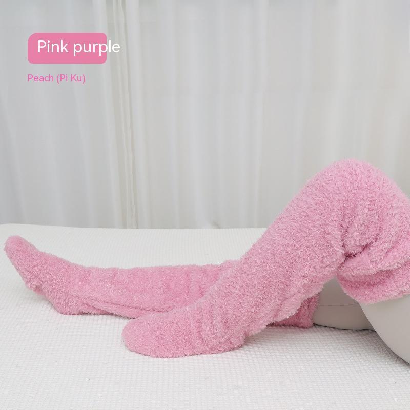 Over-the-Knee Fuzzy Socks for Women – Warm Winter Long Sleeping & Lounge Socks