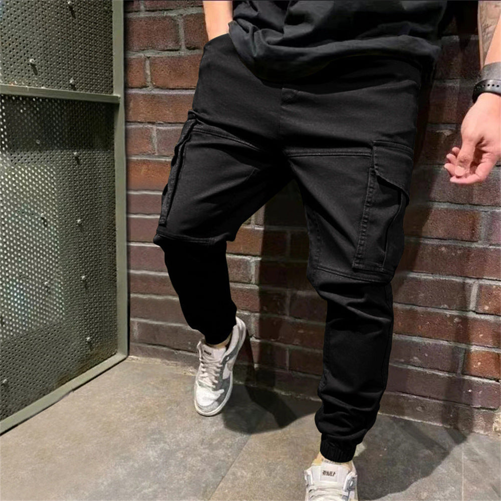 Men's Sports Pants with Pockets, Casual Cargo Trousers