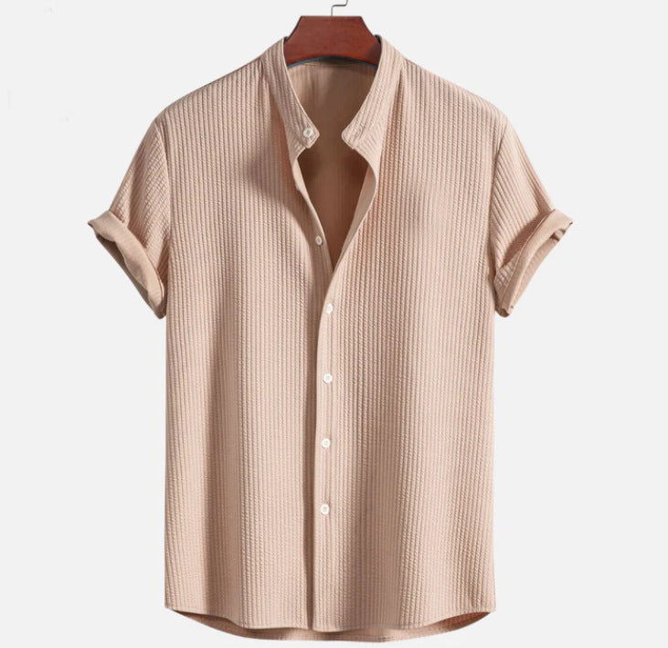 Short Sleeve Loose Shirt Top for Men, Summer Casual Clothing