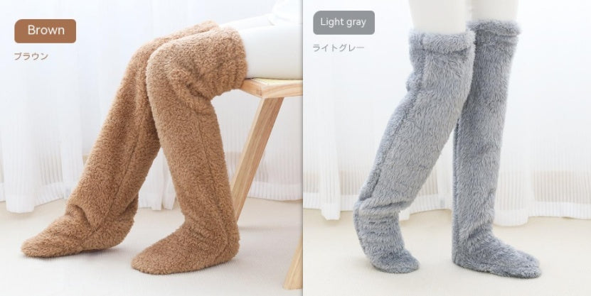 Over-the-Knee Fuzzy Socks for Women – Warm Winter Long Sleeping & Lounge Socks