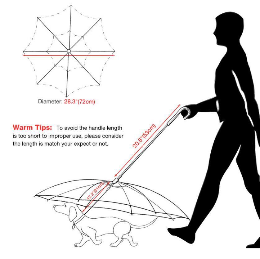 Premium Transparent Dog Umbrella with Leash - All-Weather Protection System for Rainy Day Walks