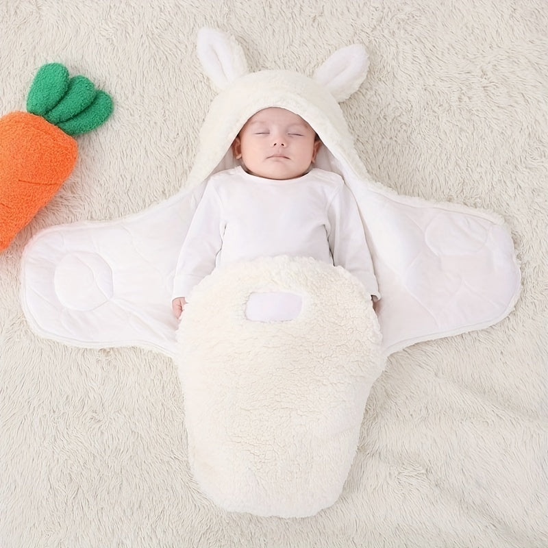 Super Soft Baby Sleeping Bag – Fluffy Fleece Swaddle Blanket with Head Support, Unisex Newborn Sleep Sack for Boys and Girls