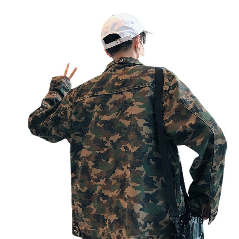New Men's Camouflage Denim Jacket Coat