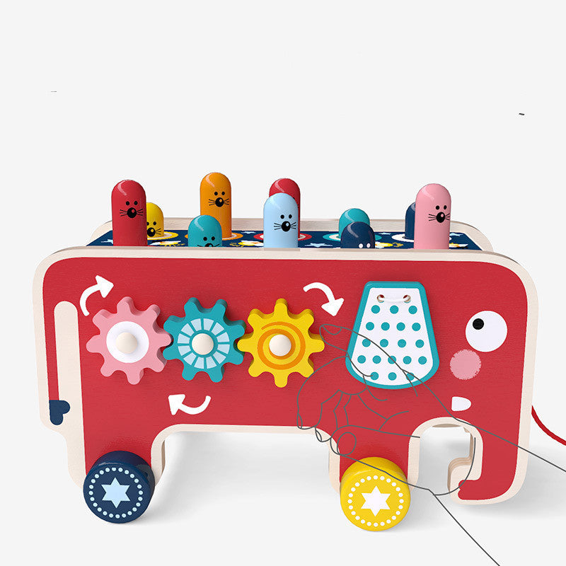 Montessori Wooden Pounding Bench Animal Bus Toy for Toddlers – Early Learning Musical Instrument Set for Kids