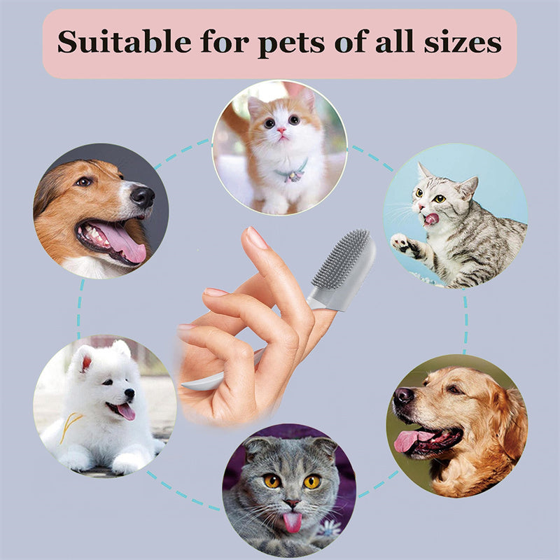 Professional Pet Dental Care Kit - Veterinarian-Approved Silicone Finger Toothbrush for Dogs & Cats