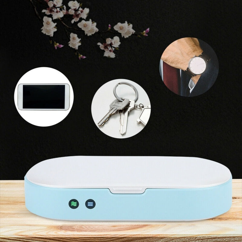 5V Double UV Phone Sterilizer Box – Jewelry & Phone Cleaner with Personal Sanitizer Disinfection and Aromatherapy