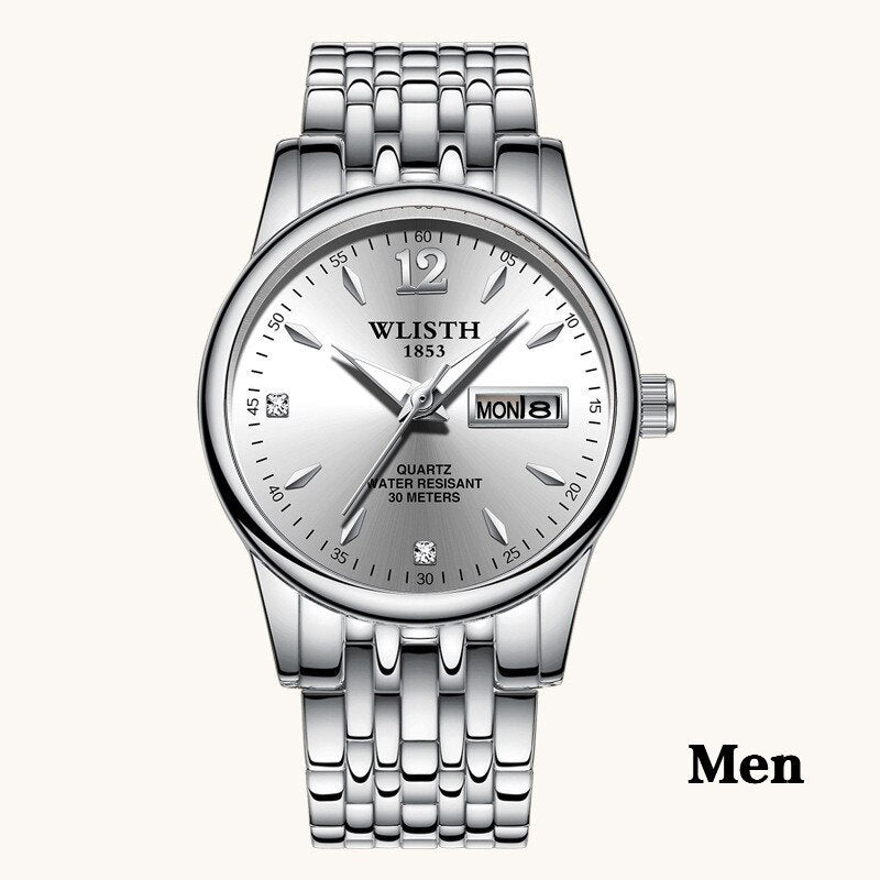 Women’s Rose Gold Stainless Steel Dress Watch – WLISTH Brand Luxury Quartz Wristwatch with Week & Date Display for Ladies