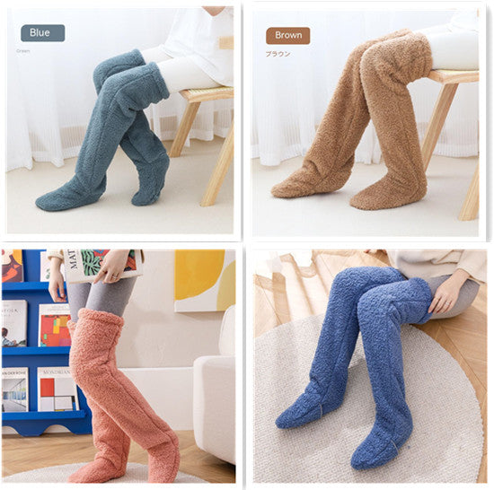 Over-the-Knee Fuzzy Socks for Women – Warm Winter Long Sleeping & Lounge Socks
