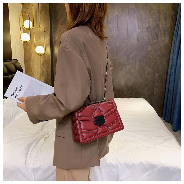 Small Square Shoulder Bag with Studs, Fashionable Crossbody Bag for Women
