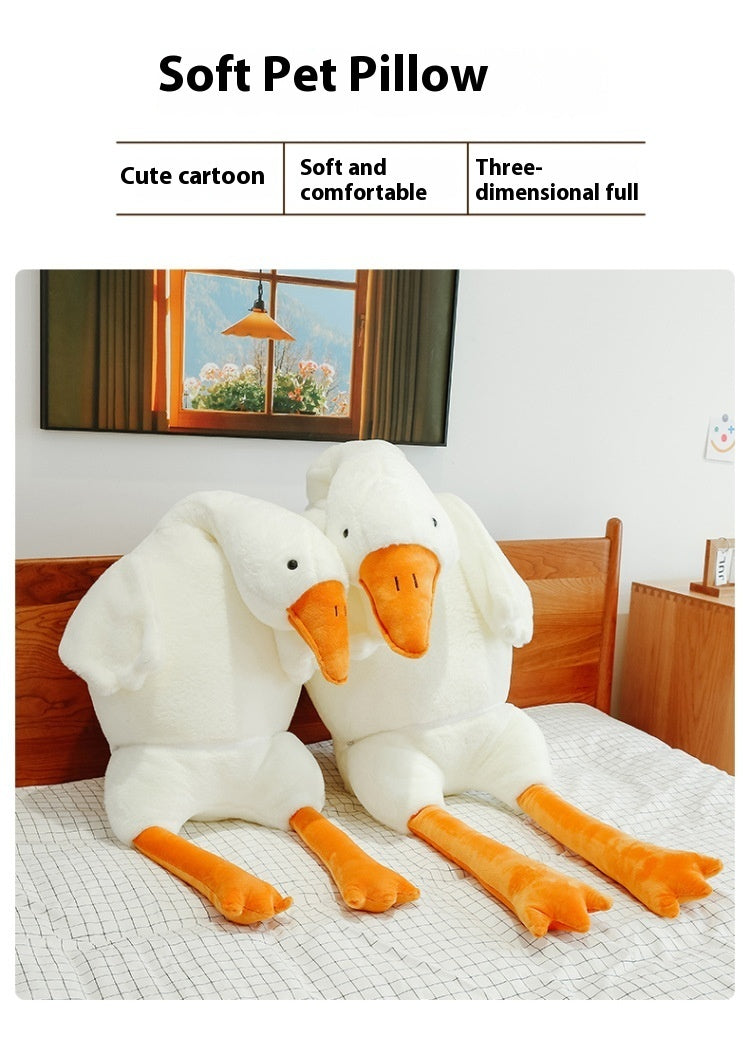 Cute Big White Geese Pillow – Soft Plush Toy, Adorable Stuffed Animal for Kids, Home Decor Cushion