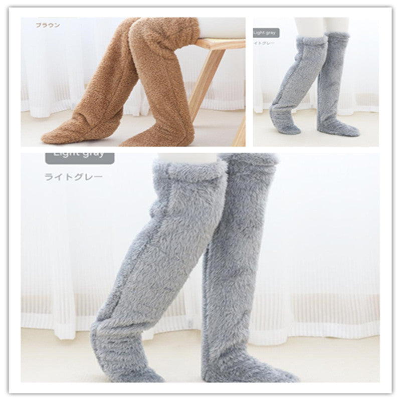 Over-the-Knee Fuzzy Socks for Women – Warm Winter Long Sleeping & Lounge Socks