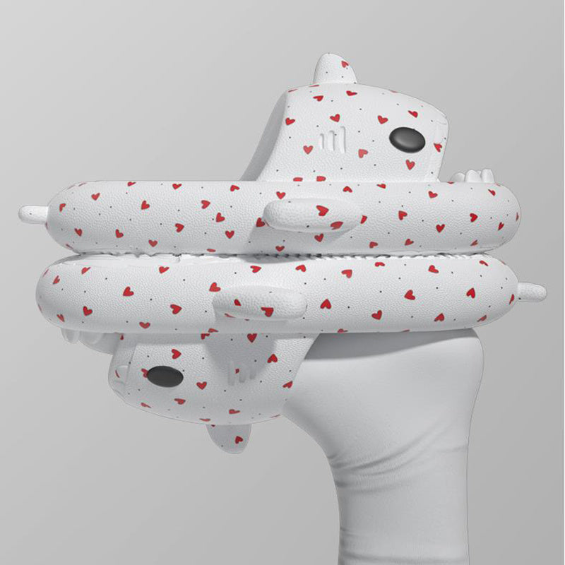 Lovers Shark Slippers for Men & Women – Cute Heart Print Casual Shoes for Couples