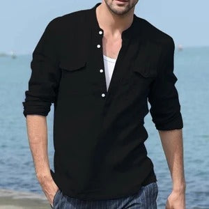 Men’s Long Sleeve Cotton Shirt - Casual and Comfortable Cotton Shirt for Everyday Wear