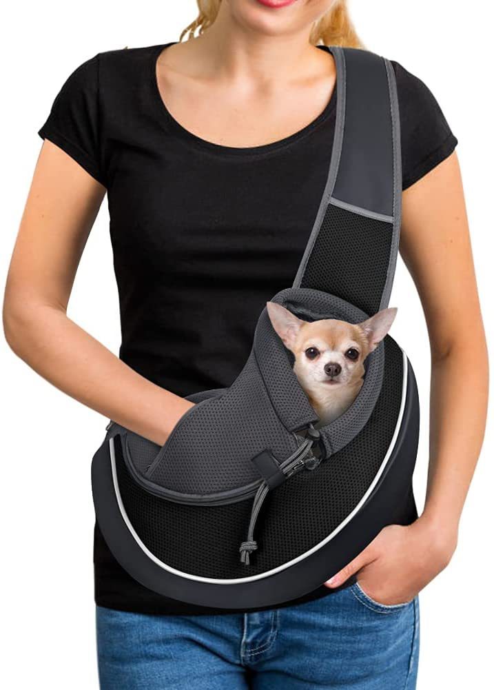 Premium Crossbody Pet Carrier - Stylish Hands-Free Travel Bag for Small Dogs & Cats