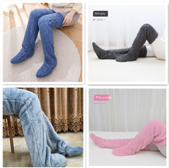 Over-the-Knee Fuzzy Socks for Women – Warm Winter Long Sleeping & Lounge Socks