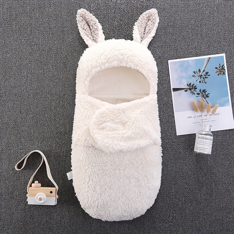 Super Soft Baby Sleeping Bag – Fluffy Fleece Swaddle Blanket with Head Support, Unisex Newborn Sleep Sack for Boys and Girls