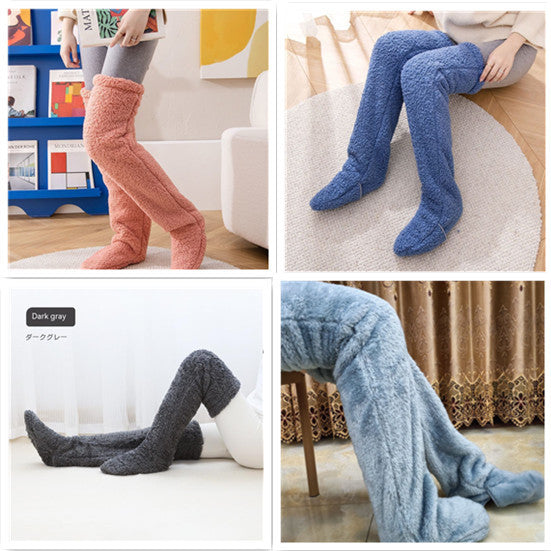 Over-the-Knee Fuzzy Socks for Women – Warm Winter Long Sleeping & Lounge Socks