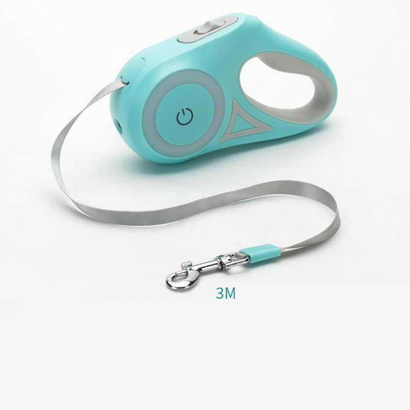 Premium LED Spotlight Dog Leash - Retractable Safety System with Illuminated Collar for Night Walks