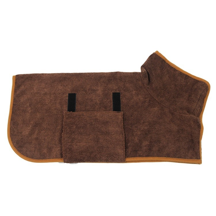 Premium Microfiber Pet Spa Robe - Ultra-Absorbent Quick-Dry Bathrobe with Secure Waist Wrap