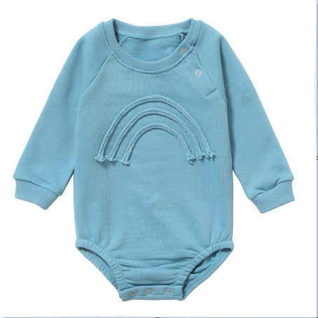 Spring and Autumn Baby Romper – Soft Long Sleeve Waffle Knit Romper for Newborns and Infants