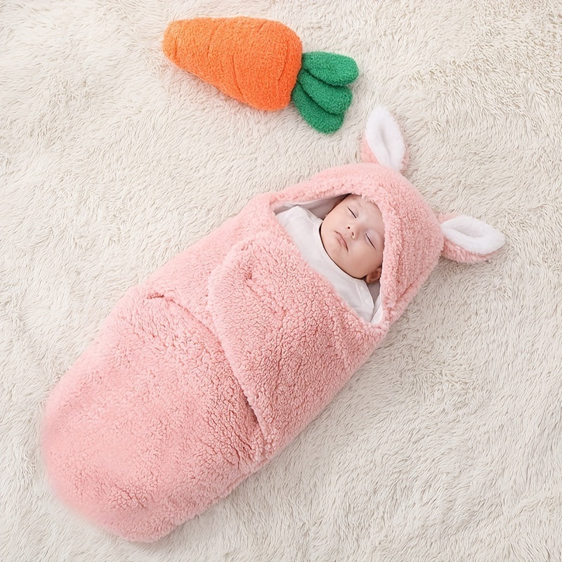 Super Soft Baby Sleeping Bag – Fluffy Fleece Swaddle Blanket with Head Support, Unisex Newborn Sleep Sack for Boys and Girls