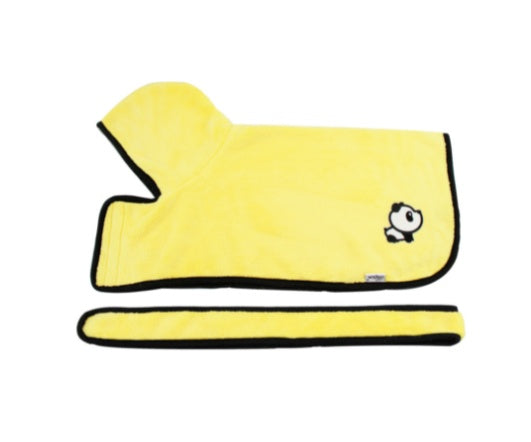 Premium Microfiber Pet Spa Robe - Ultra-Absorbent Quick-Dry Bathrobe with Secure Waist Wrap