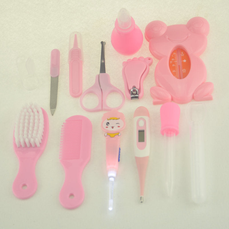 Newborn Baby Care Kit – Complete Grooming Set with Nose Cleaner, Nail Clipper, Earpick, Toothbrush, Hair Brush, and Scissors