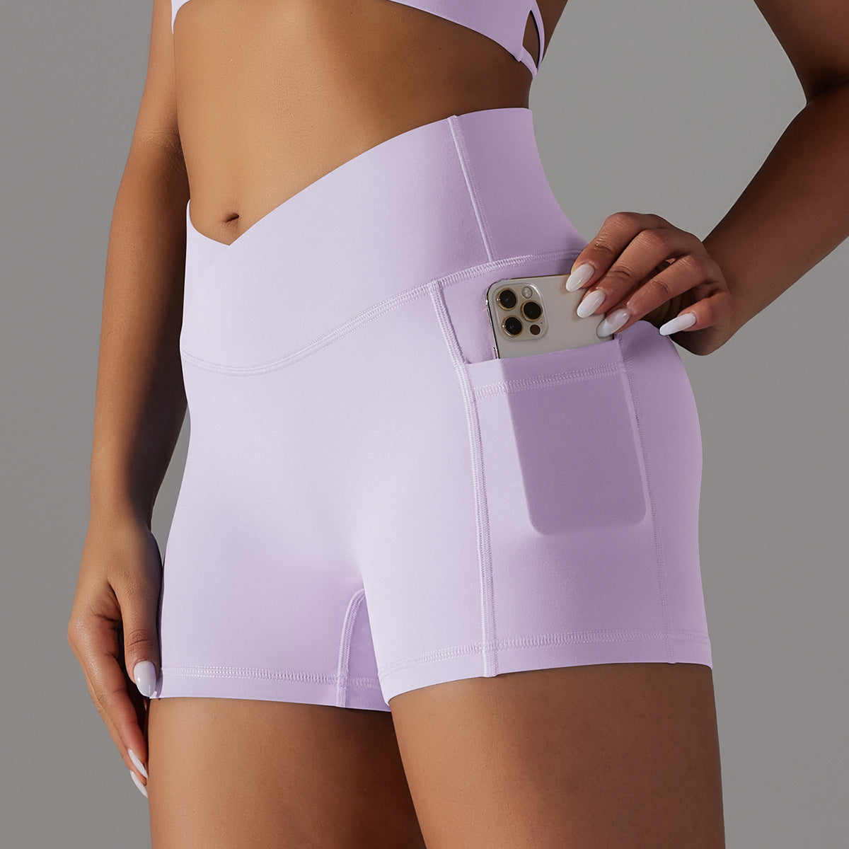 Women's Yoga Shorts with Phone Pocket – Fitness Sports Pants for Comfortable Workouts & Activewear