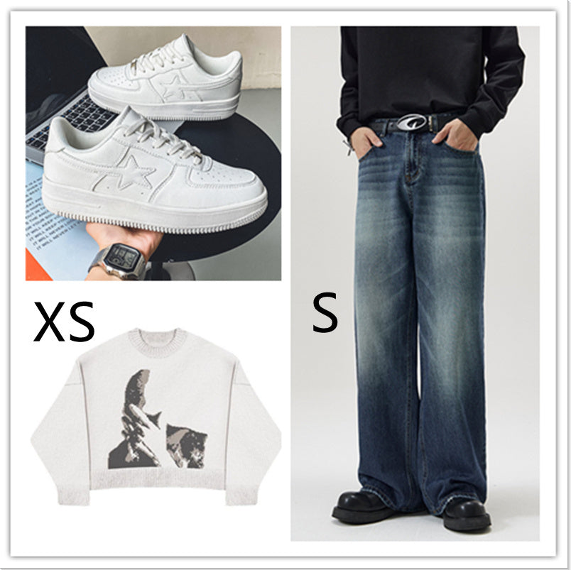 Thick Soled White Casual Sneakers for Men - Trendy Platform Sneakers