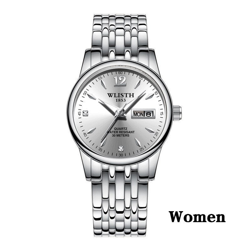 Women’s Rose Gold Stainless Steel Dress Watch – WLISTH Brand Luxury Quartz Wristwatch with Week & Date Display for Ladies