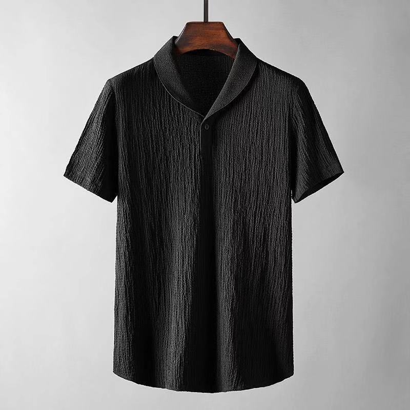 Summer Leisure Suit for Men - Loose Short Sleeve Top & Drawstring Trousers Fashionable Casual Outfit