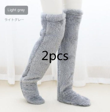 Over-the-Knee Fuzzy Socks for Women – Warm Winter Long Sleeping & Lounge Socks
