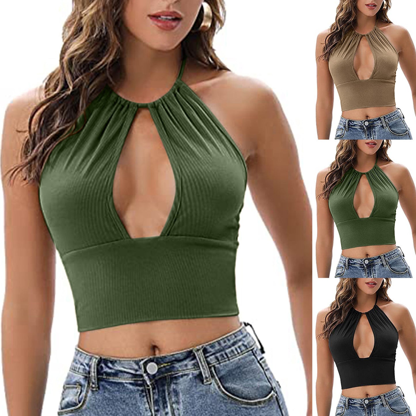 Camisole Halter Top for Women – Sexy Hollow Summer Vest Tops