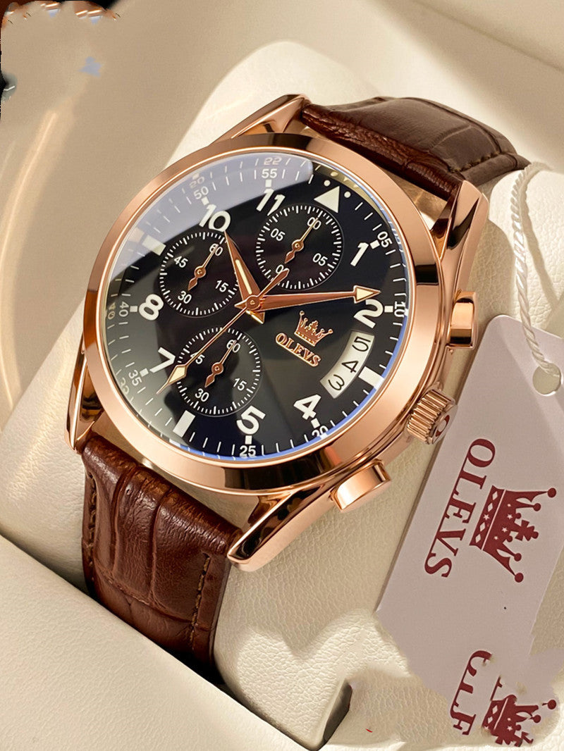 Luxury Men's Waterproof Luminous Quartz Watch - Stylish and Durable Wristwatch for Men