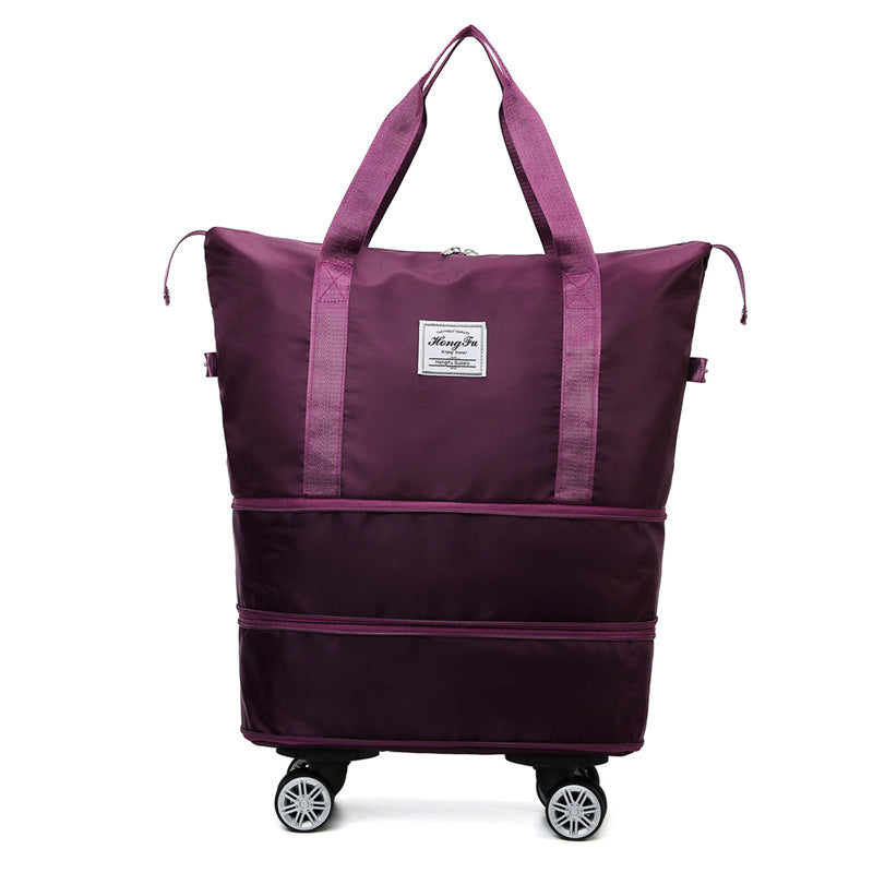 Women's Large Capacity Travel Bag with Universal Wheels – Double-Layer Dry & Wet Separation Fitness, Yoga, and Sports Handbag