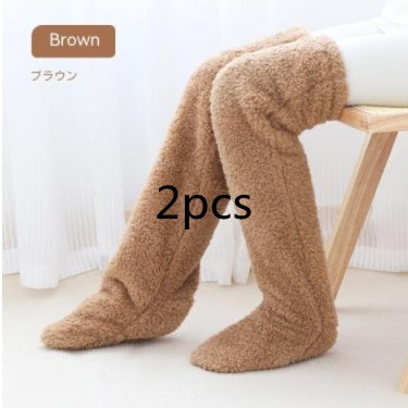 Over-the-Knee Fuzzy Socks for Women – Warm Winter Long Sleeping & Lounge Socks