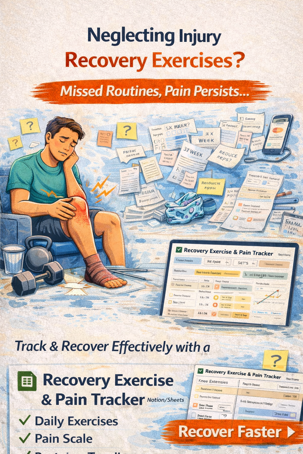 Recovery Exercise & Pain Tracker | Track Rehab Progress & Pain Safely
