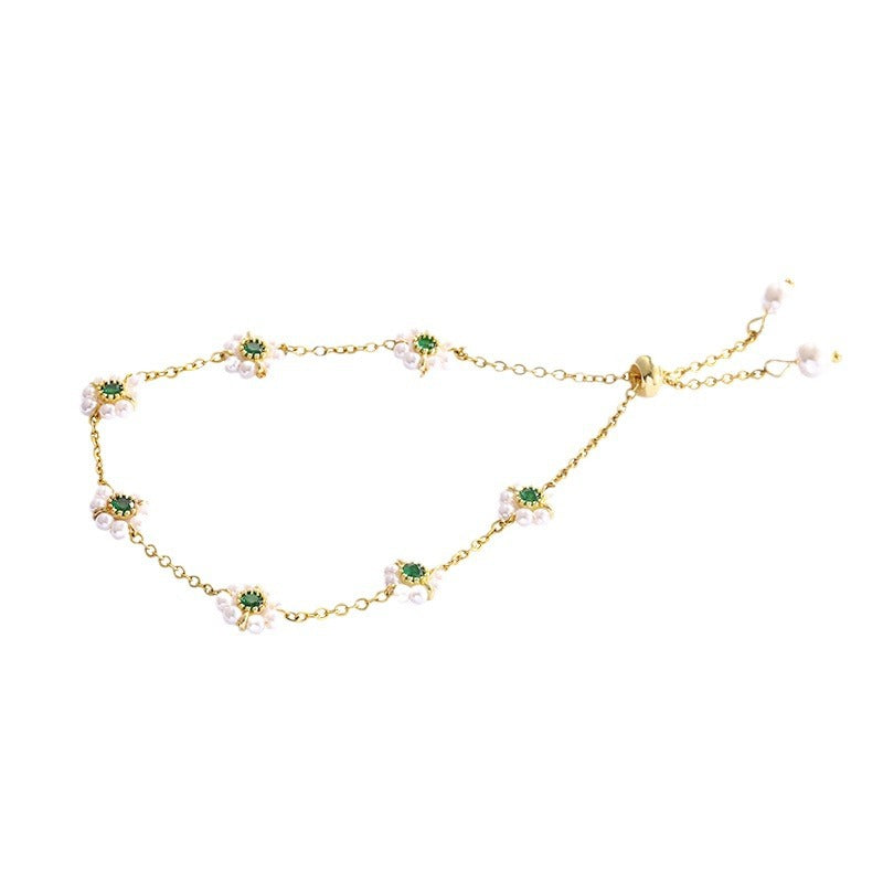 All-Match Pearl Flower Bracelet – Adjustable Fashion Chain Bracelet for Women
