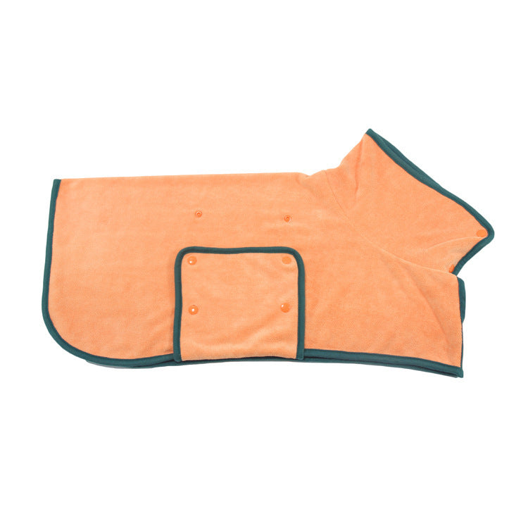 Premium Microfiber Pet Spa Robe - Ultra-Absorbent Quick-Dry Bathrobe with Secure Waist Wrap