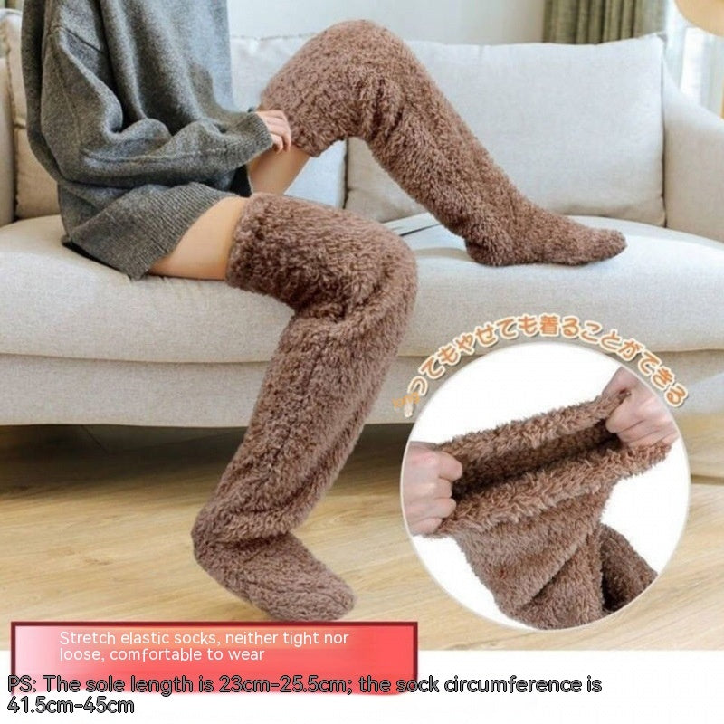 Over-the-Knee Fuzzy Socks for Women – Warm Winter Long Sleeping & Lounge Socks