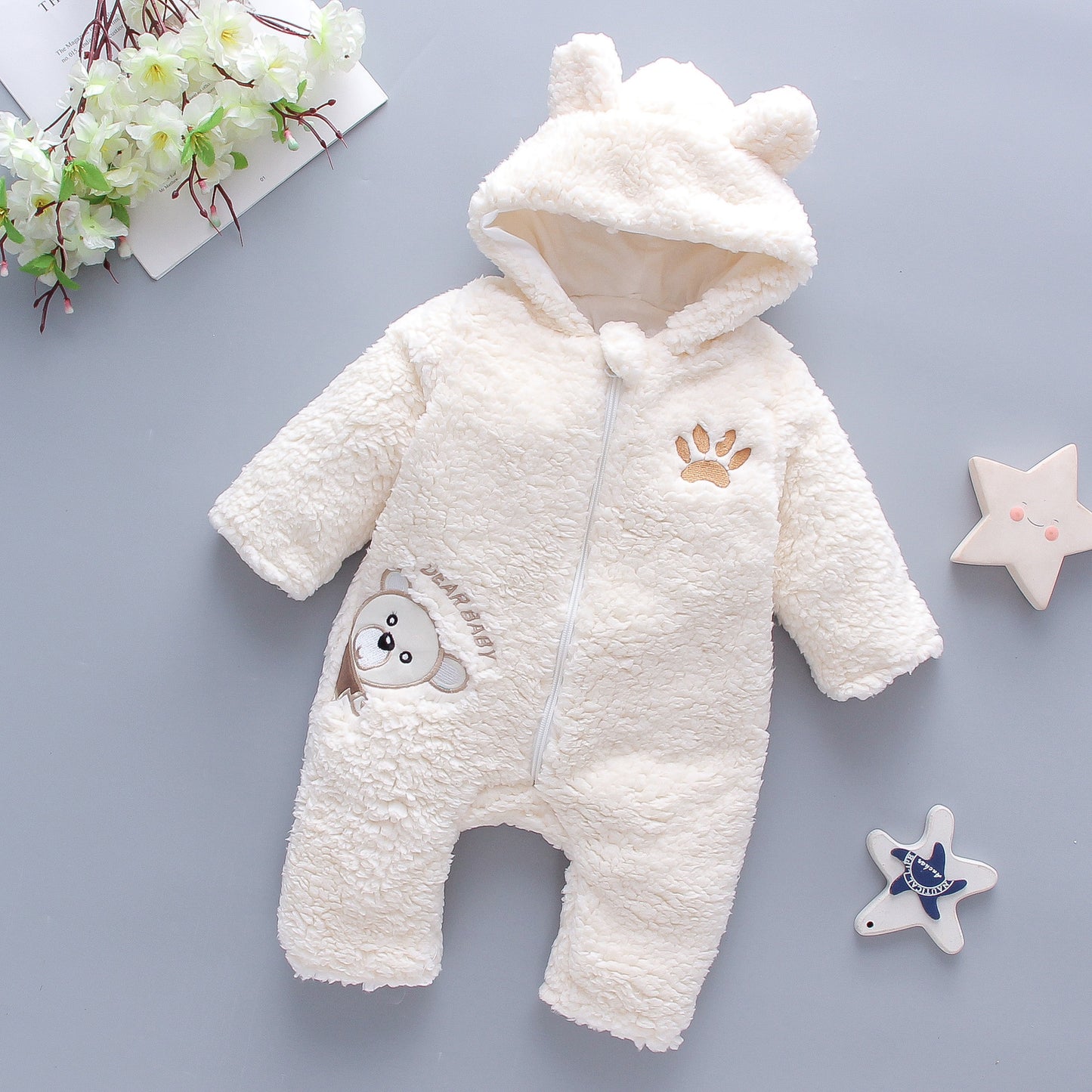 Winter Baby Romper – Soft Cotton Baby Clothes for Boys and Girls, Warm Baby Winter Onesie