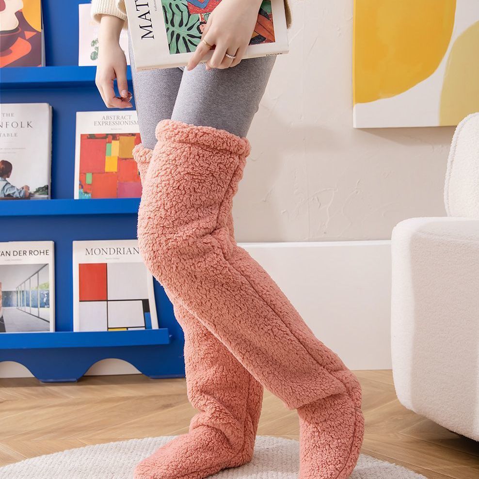 Over-the-Knee Fuzzy Socks for Women – Warm Winter Long Sleeping & Lounge Socks