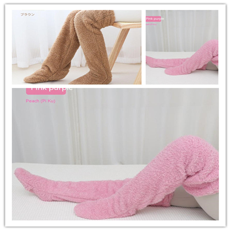Over-the-Knee Fuzzy Socks for Women – Warm Winter Long Sleeping & Lounge Socks