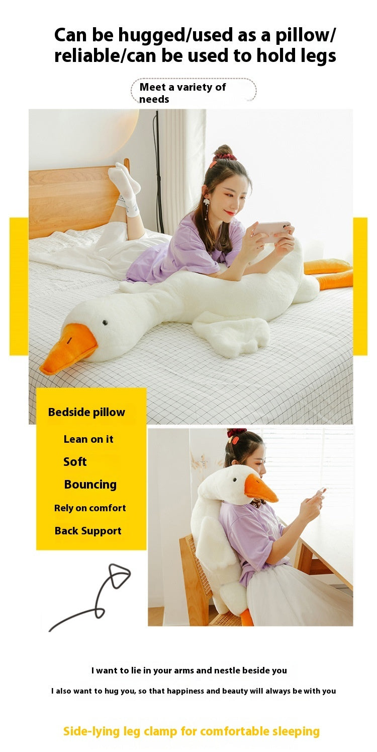 Cute Big White Geese Pillow – Soft Plush Toy, Adorable Stuffed Animal for Kids, Home Decor Cushion