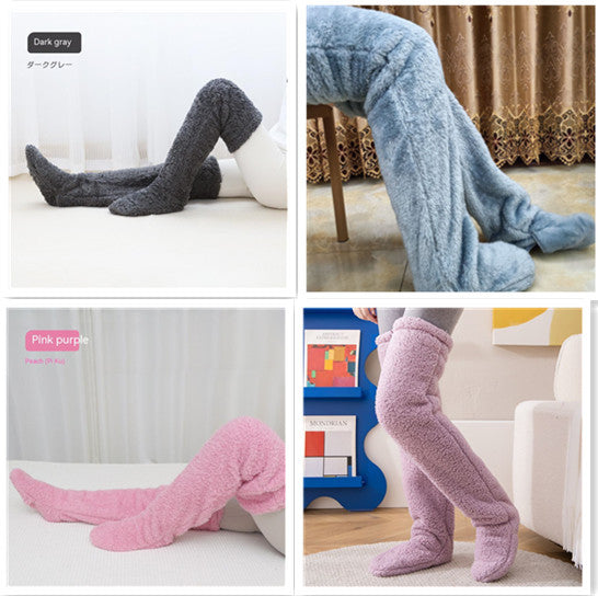 Over-the-Knee Fuzzy Socks for Women – Warm Winter Long Sleeping & Lounge Socks